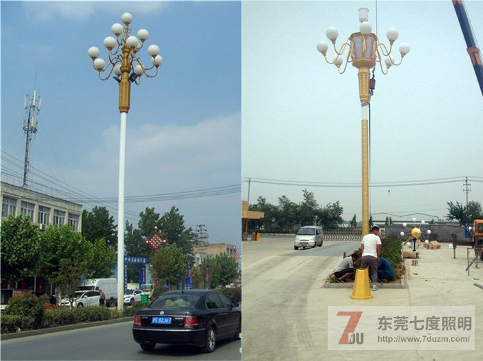 东莞七度照明广场中华灯安装效果与安装现场