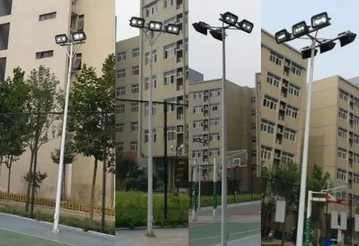 东莞七度照明户外篮球场照明灯具LED投光灯+立杆实景图片