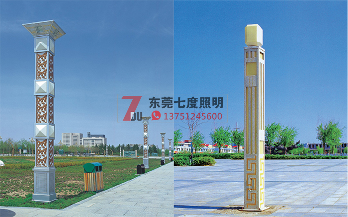 广场园林景观灯柱安装效果图片