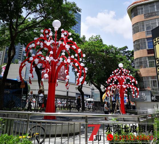 大型异形广场景观灯安装效果