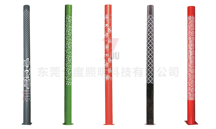 (QDJGDZ-025)公园特色圆柱形镂空花纹景观灯柱更多割花样式展示